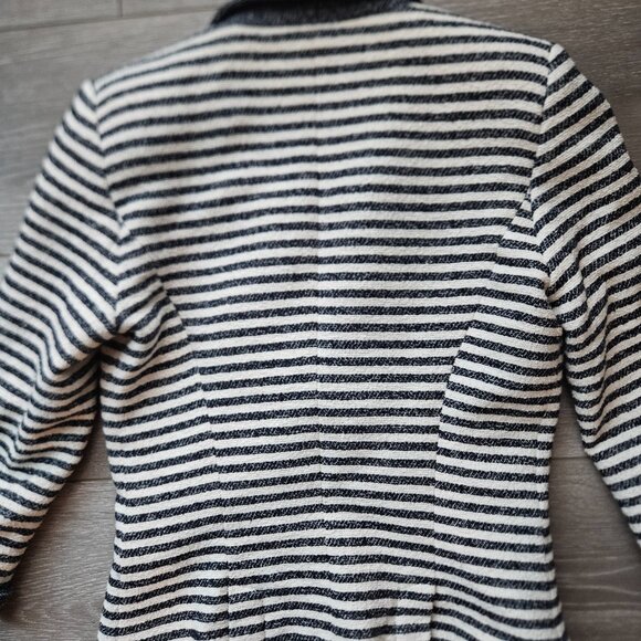 Zara TRF women's blue and cream striped blazer jacket size small - Picture 6 of 7